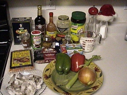 Most of the ingredients laid out...