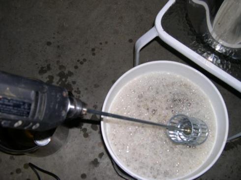 Aeration with power tools and a paint mixer!